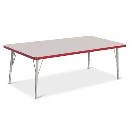 Jonti-Craft Berries Rectangle Activity Table, 30 in. x 60 in., E-height, Freckled Gray/Red/Gray 6408JCE008